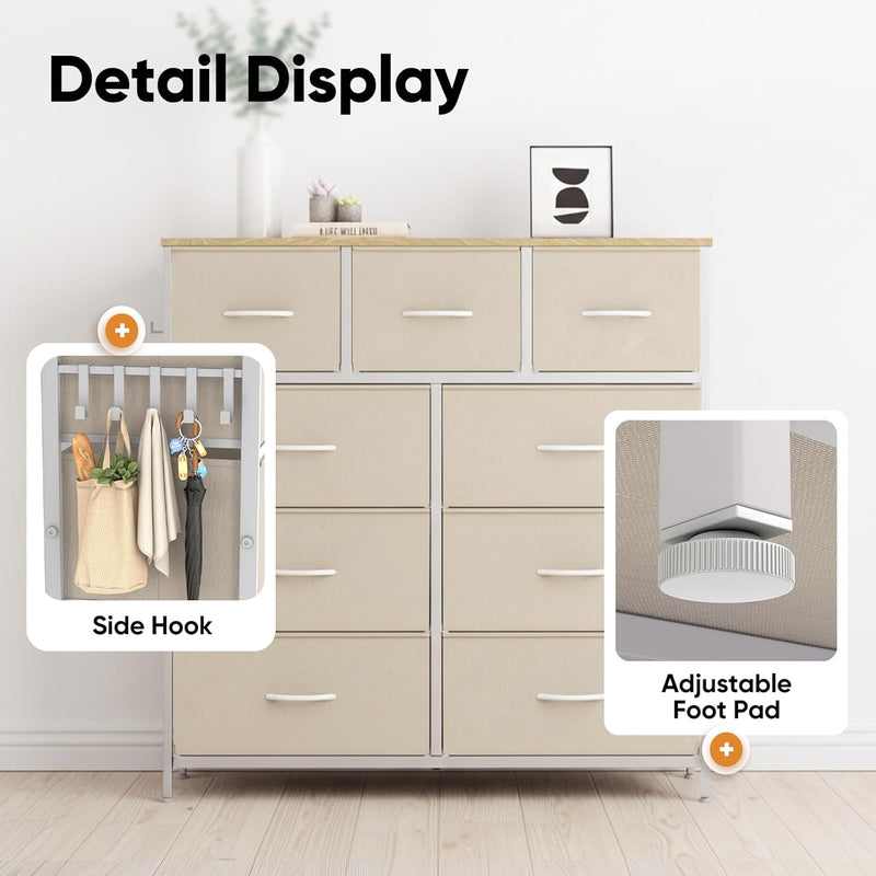 Fabric Chest of Drawer with 7 Drawers Home