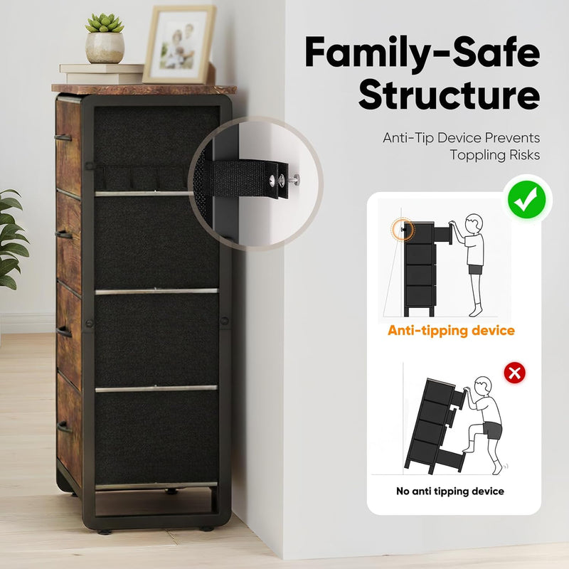 Fabric Chest of Drawer with 7 Drawers Home