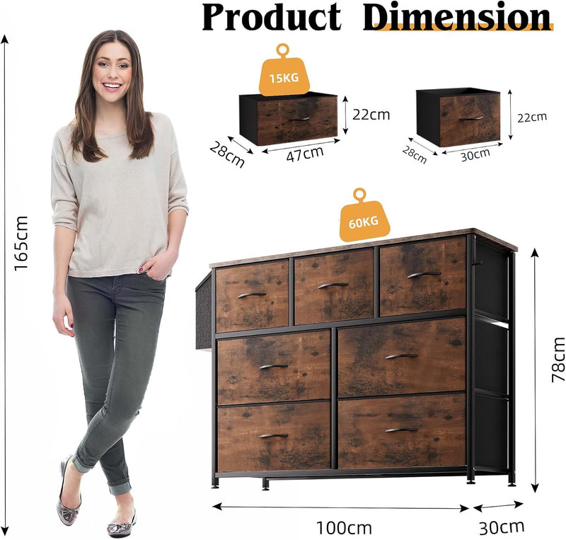 Fabric Chest of Drawers Large TV Stand