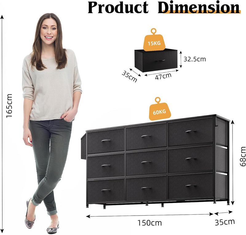 Fabric Chest of Drawers Large TV Stand