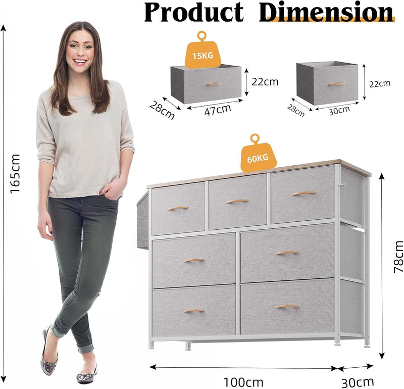 Fabric Chest of Drawers Large TV Stand