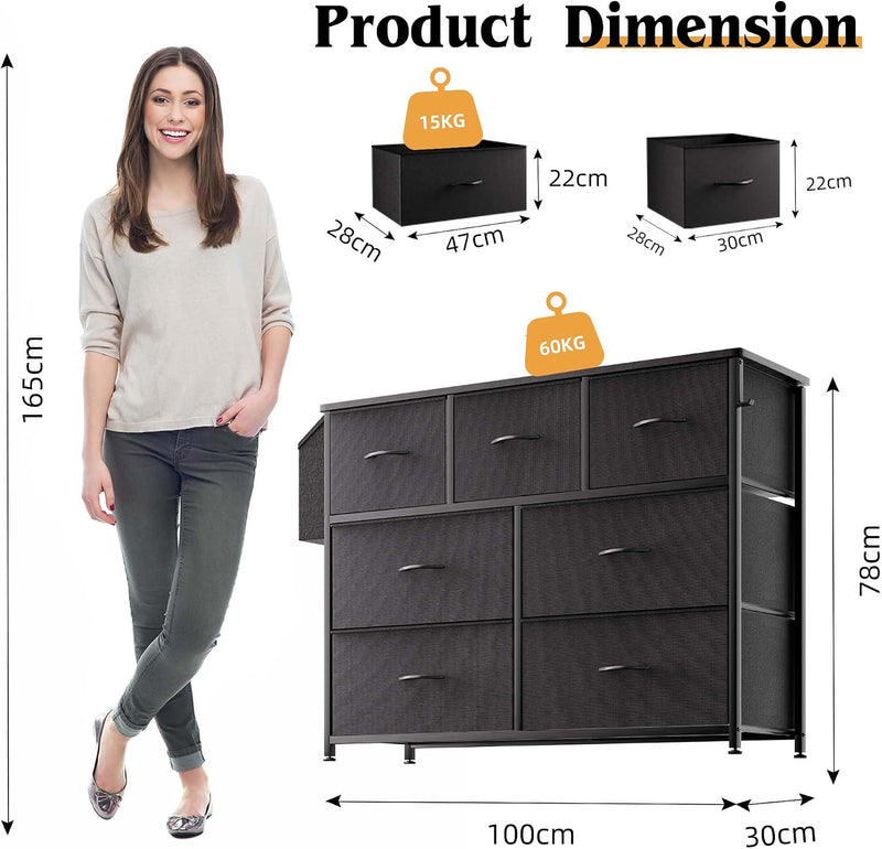 Fabric Chest of Drawers Large TV Stand