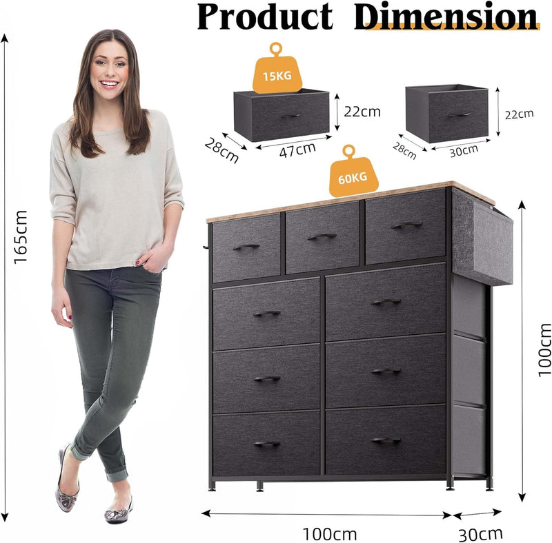 Fabric Chest of Drawers Large TV Stand
