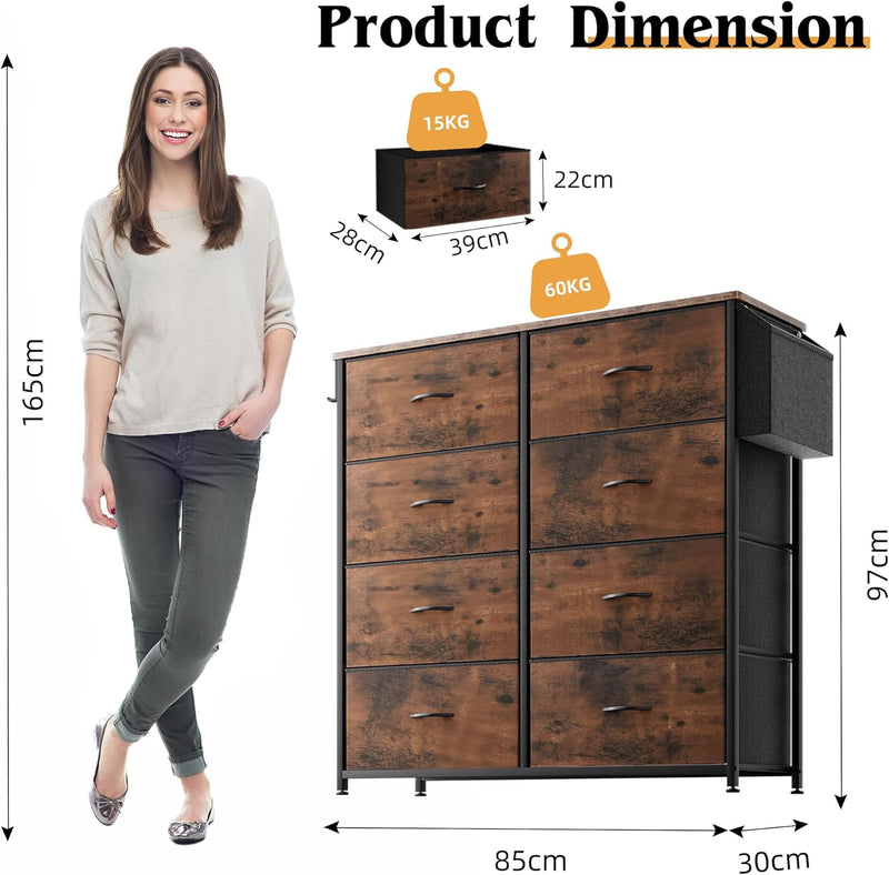 Fabric Chest of Drawers Large TV Stand