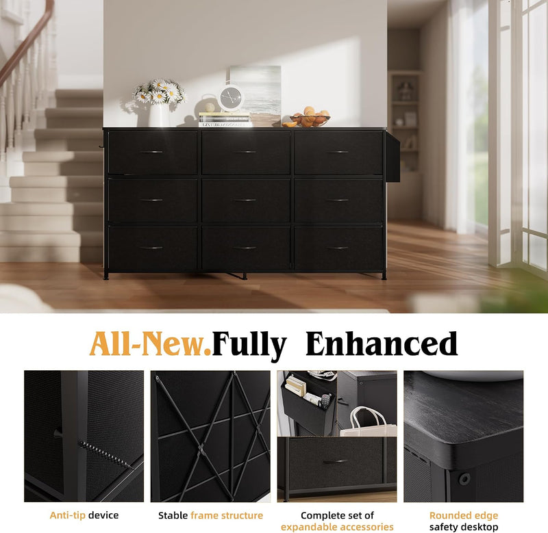 Fabric Chest of Drawers Large TV Stand