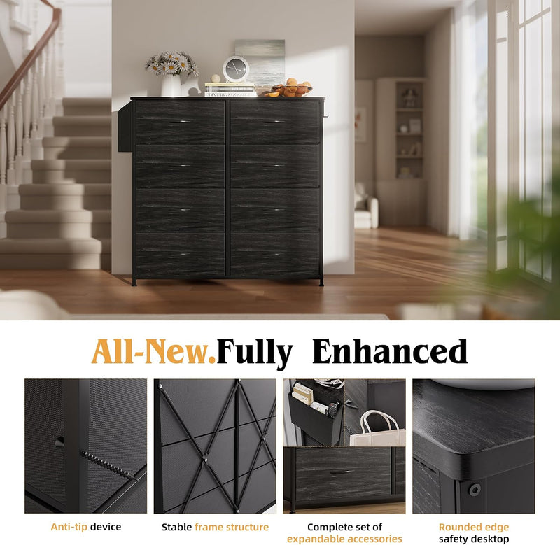 Fabric Chest of Drawers Large TV Stand