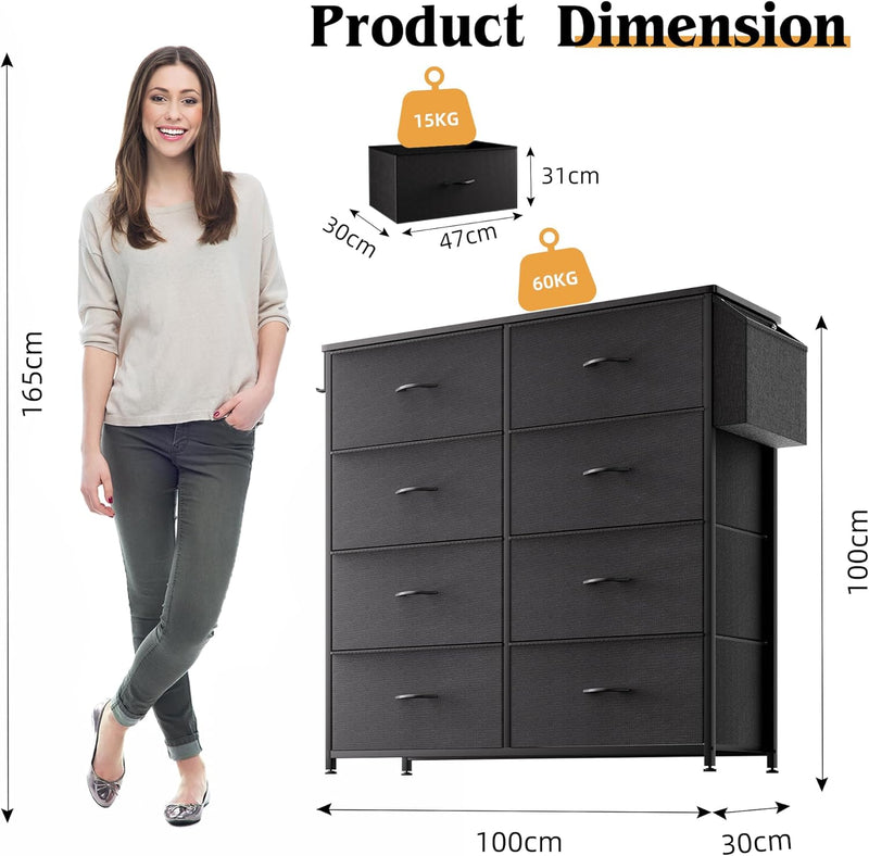 Fabric Chest of Drawers Large TV Stand