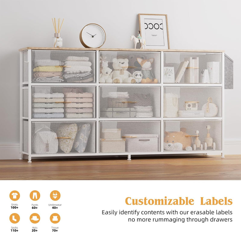 Fabric Chest of Drawers Large TV Stand