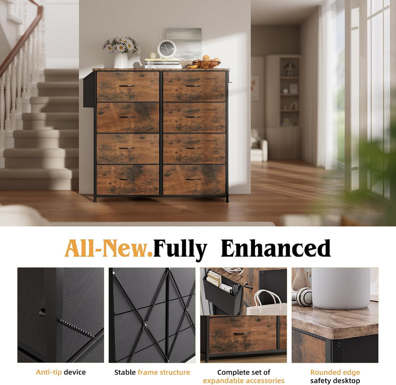 Fabric Chest of Drawers Large TV Stand