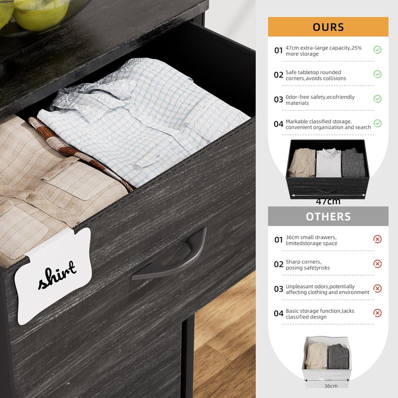 Fabric Chest of Drawers Large TV Stand