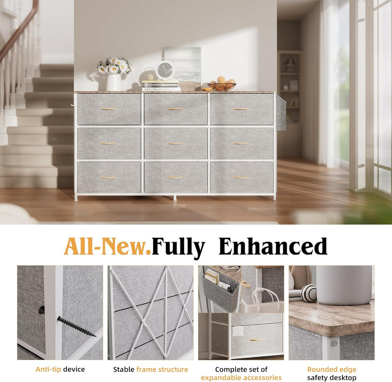 Fabric Chest of Drawers Large TV Stand