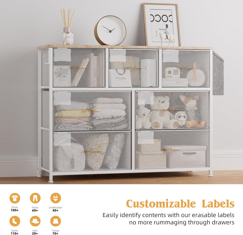 Fabric Chest of Drawers Large TV Stand