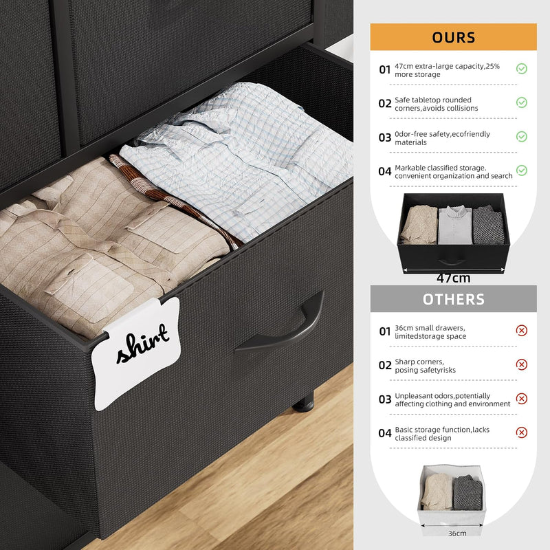 Fabric Chest of Drawers Large TV Stand