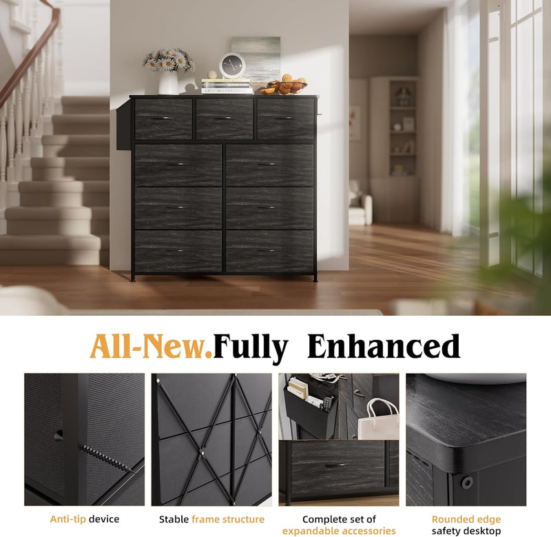 Fabric Chest of Drawers Large TV Stand