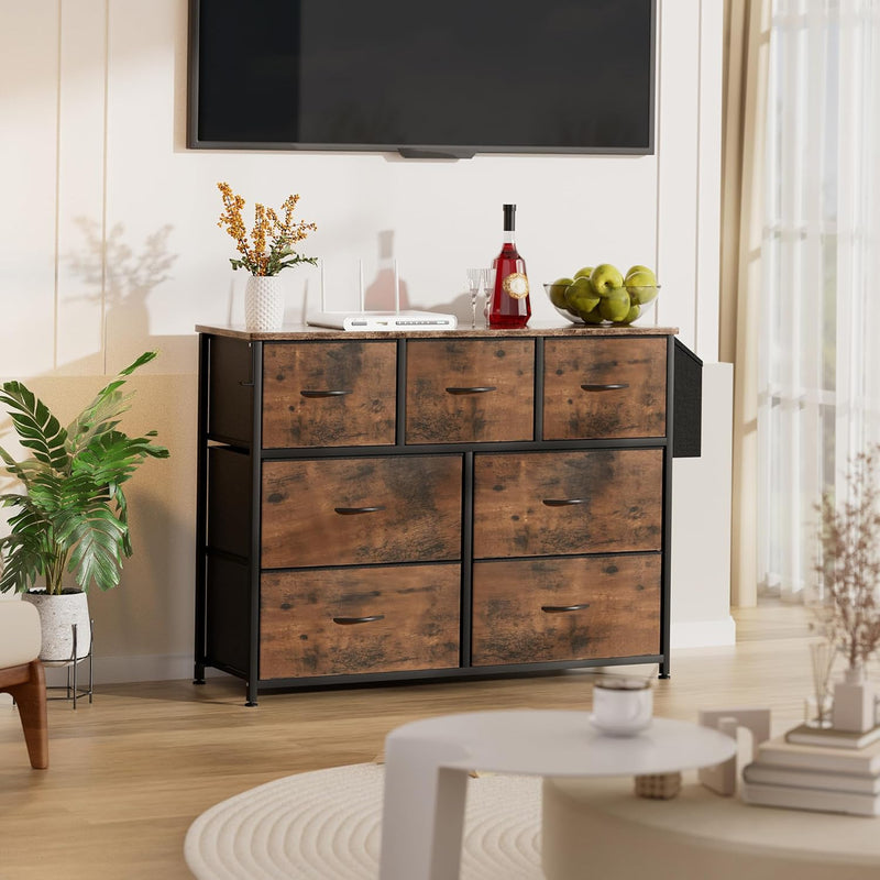 Fabric Chest of Drawers Large TV Stand