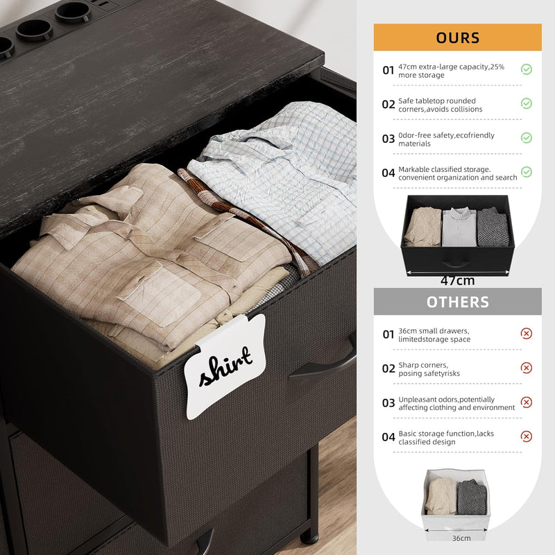 Fabric Chest of Drawers Large TV Stand