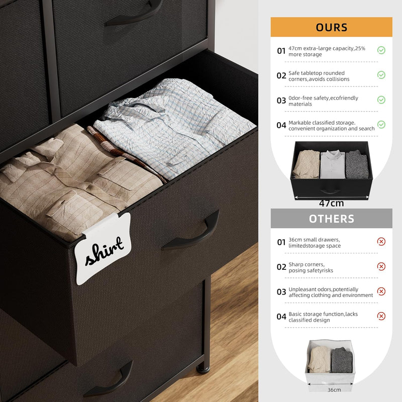 Fabric Chest of Drawers Large TV Stand