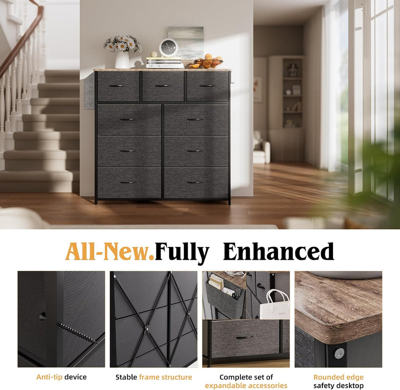 Fabric Chest of Drawers Large TV Stand
