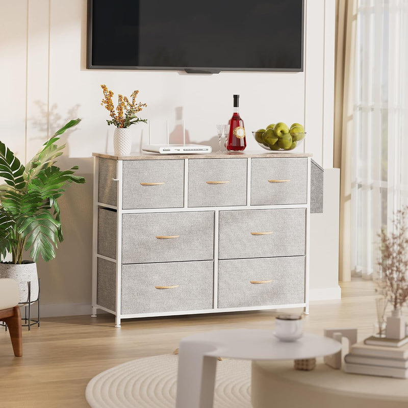 Fabric Chest of Drawers Large TV Stand
