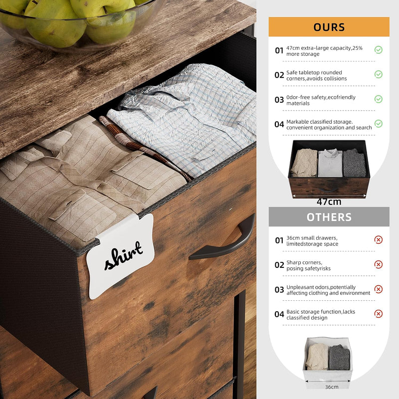 Fabric Chest of Drawers Large TV Stand