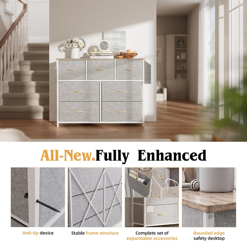 Fabric Chest of Drawers Large TV Stand