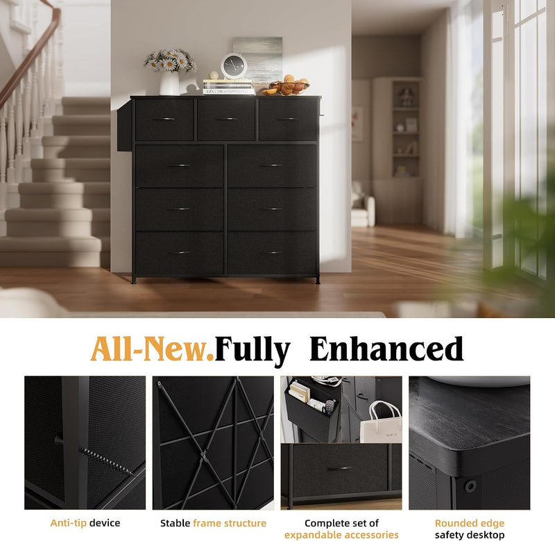 Fabric Chest of Drawers Large TV Stand