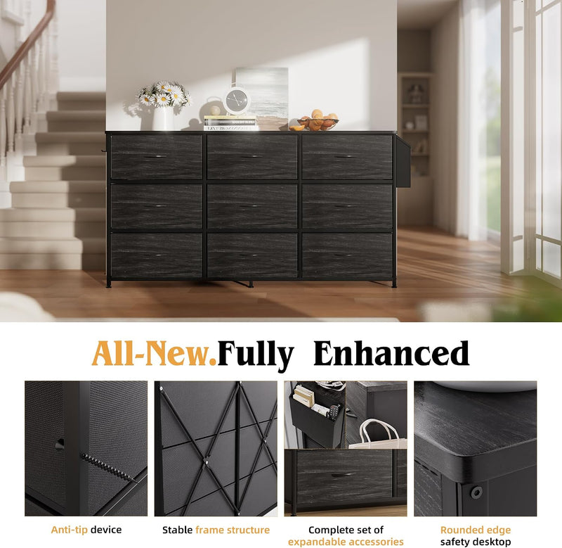Fabric Chest of Drawers Large TV Stand