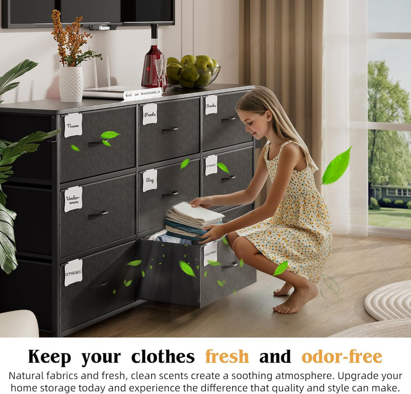 Fabric Chest of Drawers Large TV Stand