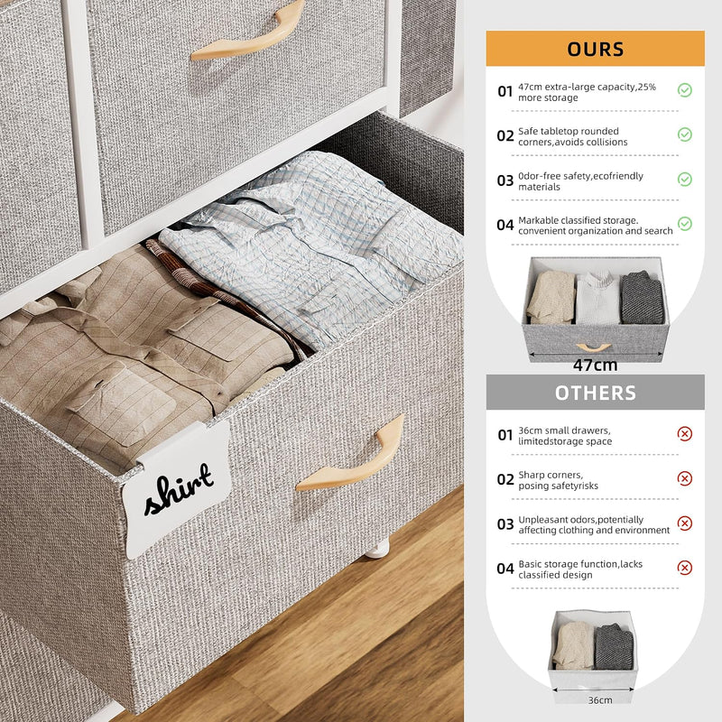 Fabric Chest of Drawers Large TV Stand
