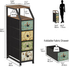 Fabric Chest of Drawers with 3 Narrow Top