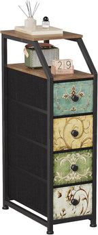 Fabric Chest of Drawers with 3 Narrow Top