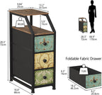 Fabric Chest of Drawers with 3 Narrow Top
