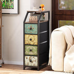 Fabric Chest of Drawers with 3 Narrow Top