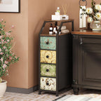 Fabric Chest of Drawers with 3 Narrow Top