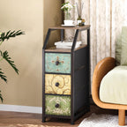 Fabric Chest of Drawers with 3 Narrow Top