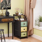 Fabric Chest of Drawers with 3 Narrow Top