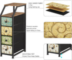 Fabric Chest of Drawers with 3 Narrow Top