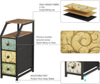 Fabric Chest of Drawers with 3 Narrow Top