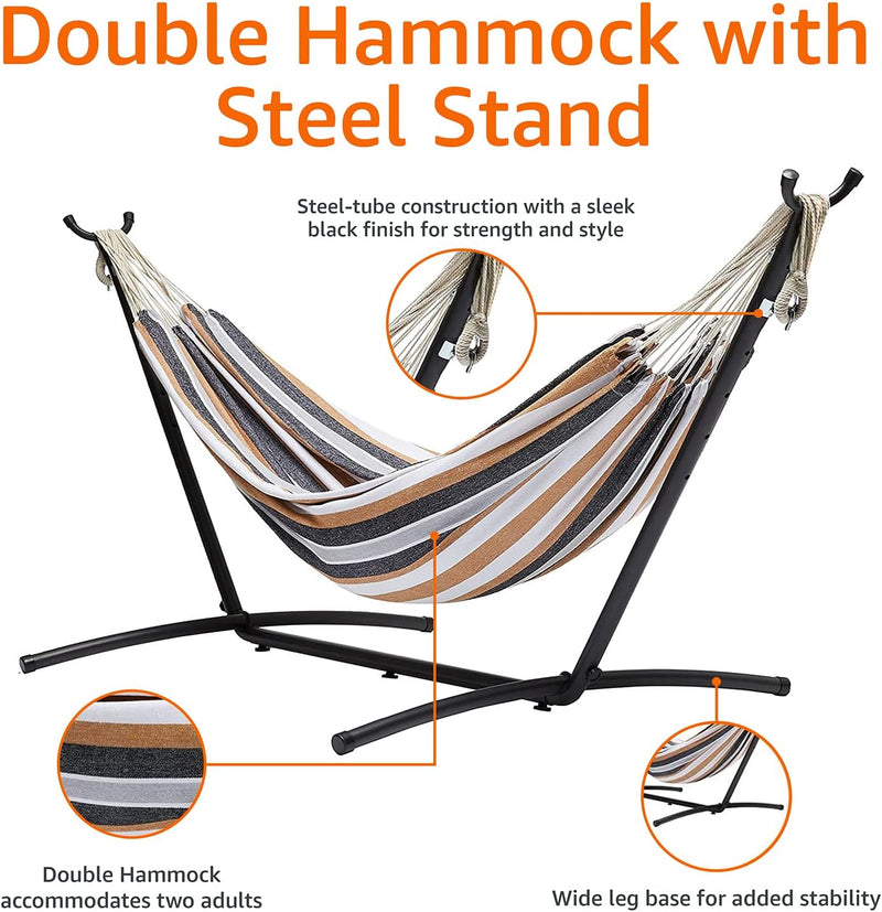 Fabric Hammock with Stand Multi Colour 117CM