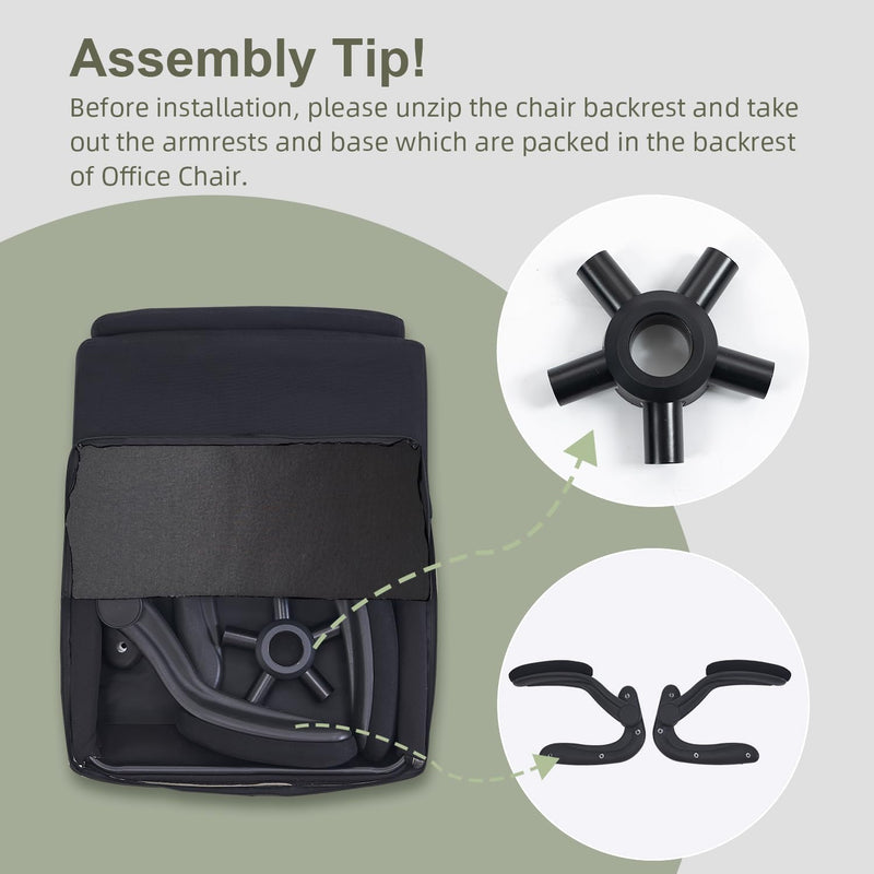 Fabric Office Chair Ergonomic Desk Chairs for Home