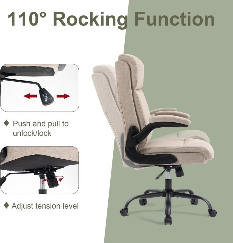 Fabric Office Chair Ergonomic Desk Chairs for Home