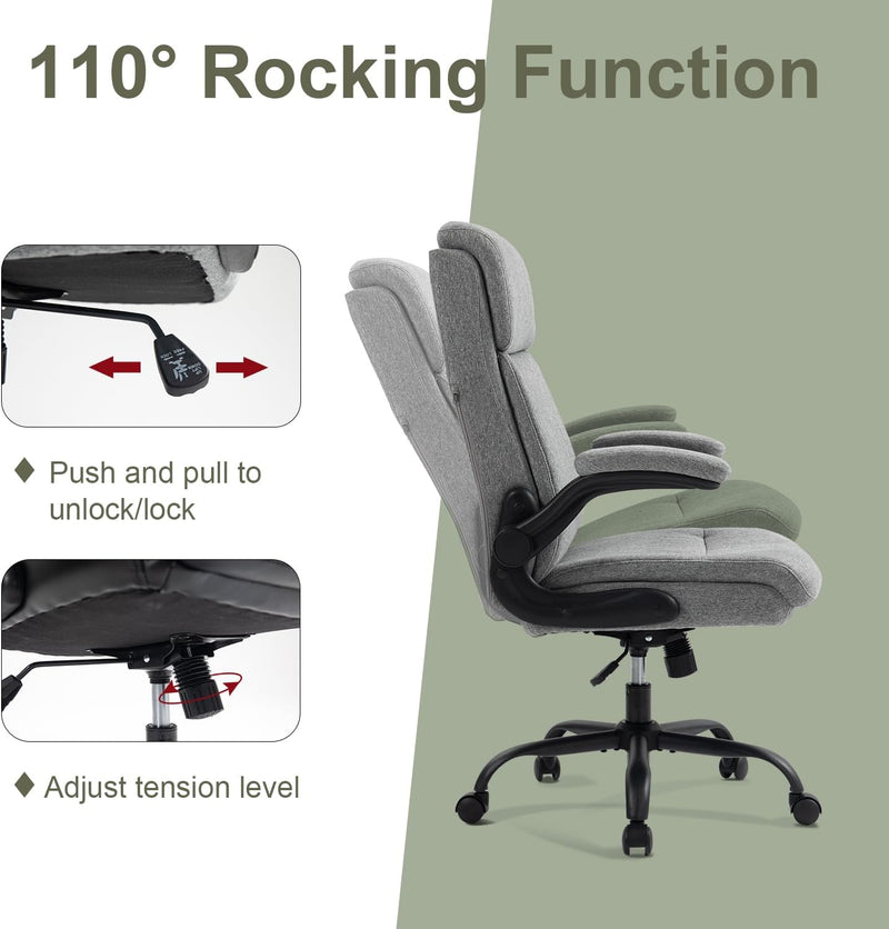 Fabric Office Chair Ergonomic Desk Chairs for Home