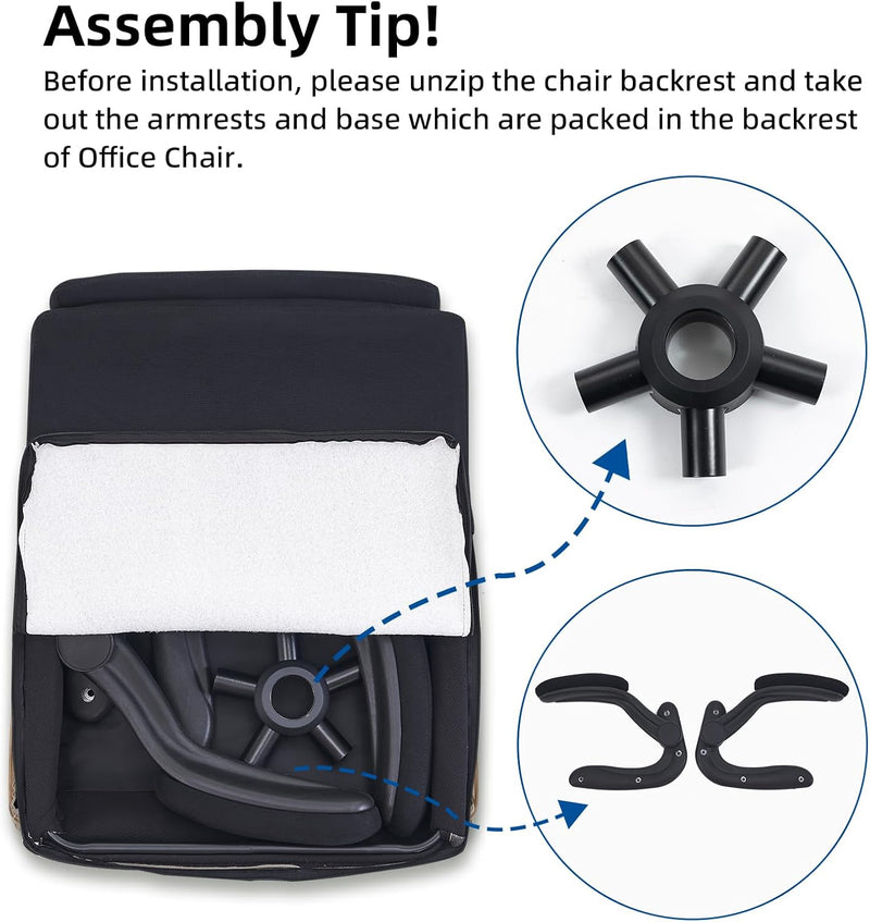 Fabric Office Chair Ergonomic Desk Chairs for Home