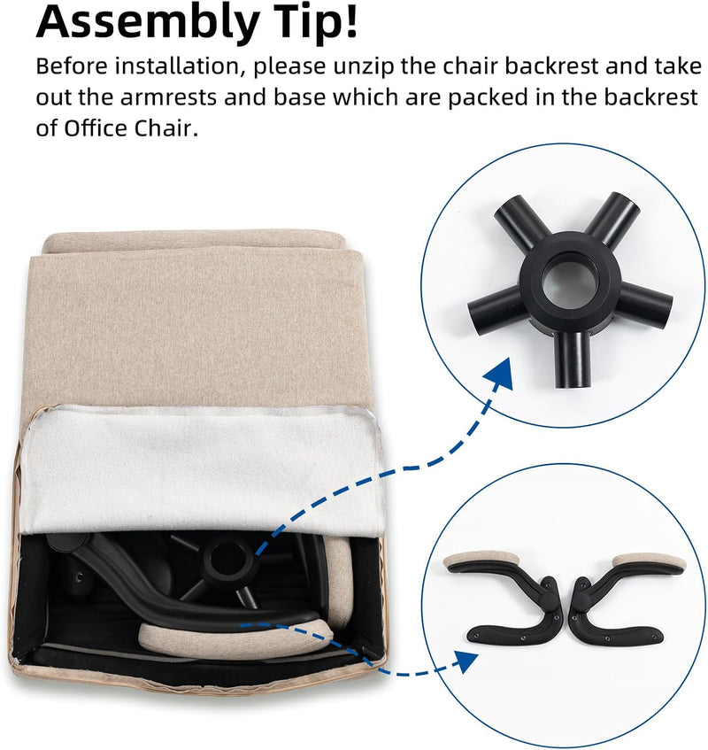 Fabric Office Chair Ergonomic Desk Chairs for Home