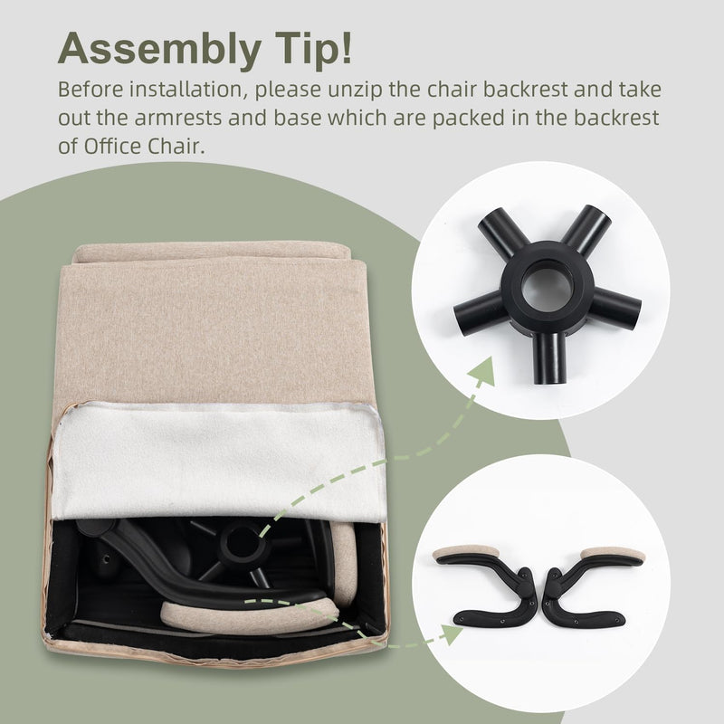 Fabric Office Chair Ergonomic Desk Chairs for Home