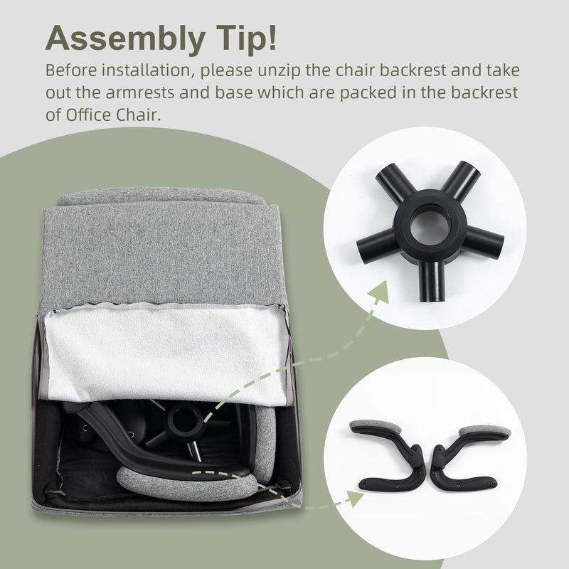 Fabric Office Chair Ergonomic Desk Chairs for Home