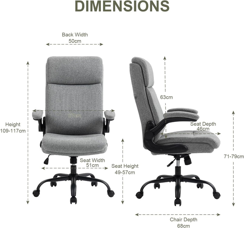 Fabric Office Chair Ergonomic Desk Chairs for Home