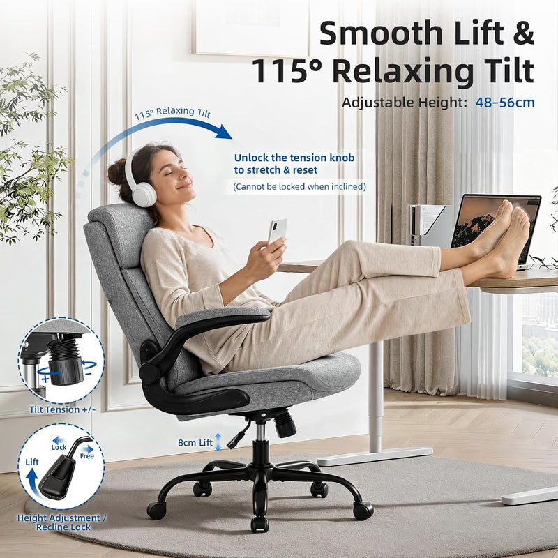 Fabric Office Chair Ergonomic Desk Chairs for Home