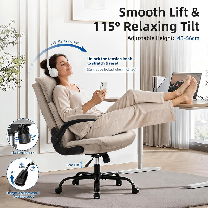 Fabric Office Chair Ergonomic Desk Chairs for Home