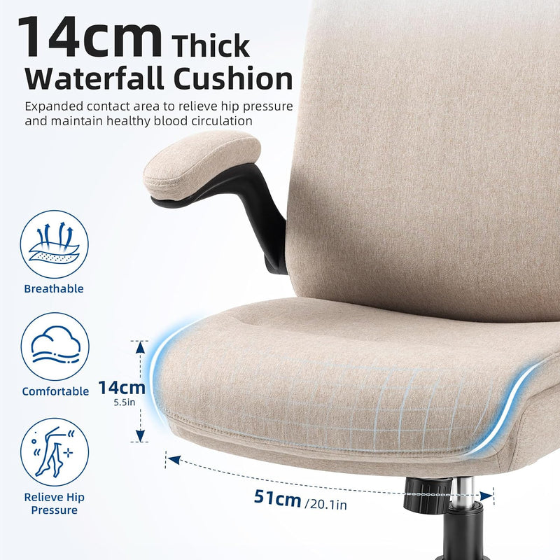 Fabric Office Chair Ergonomic Desk Chairs for Home